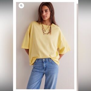 Free People NWOT Perfect Oversized Tee Size XS in Mellow Yellow